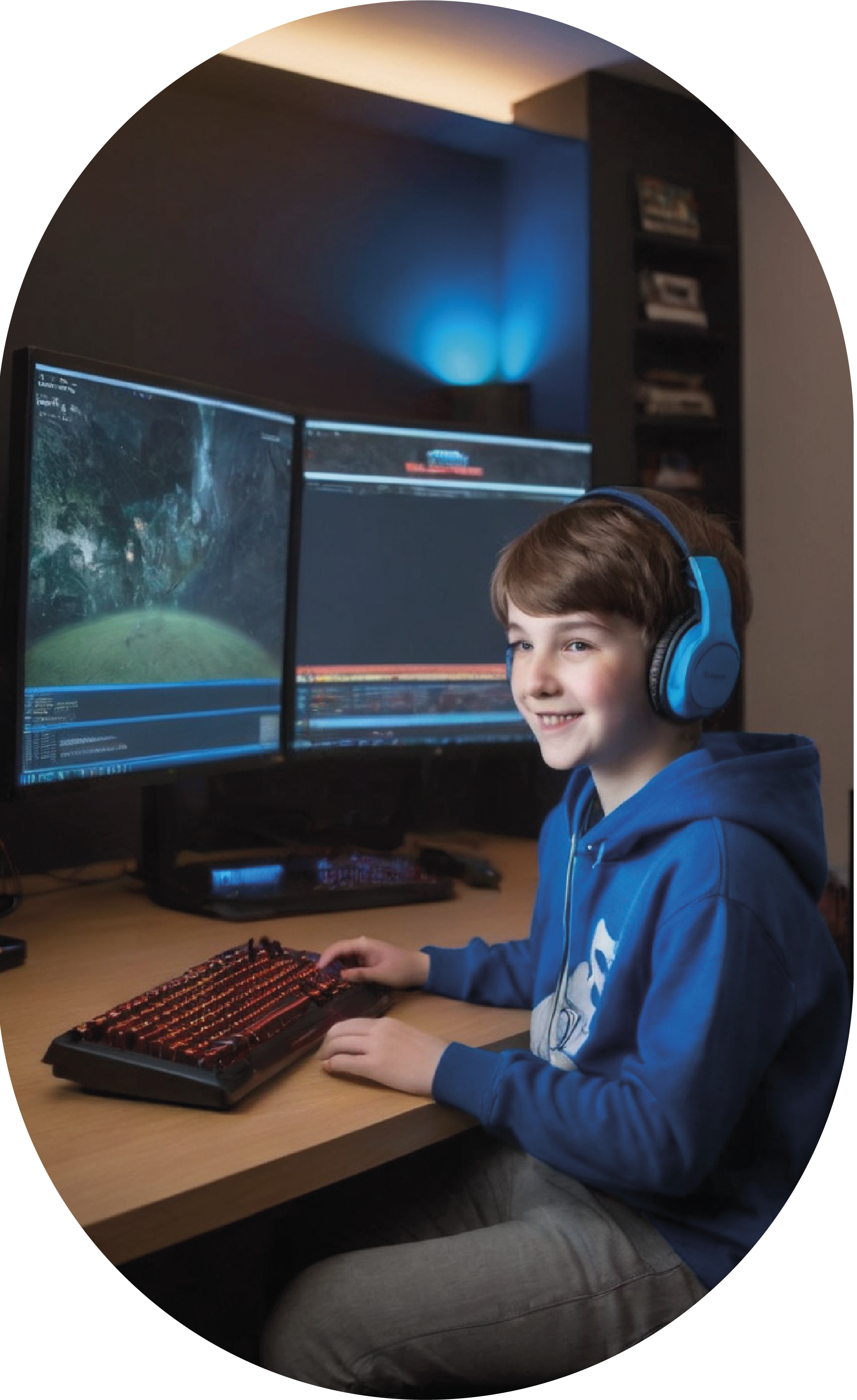 Estudiantes conectados en clase virtual